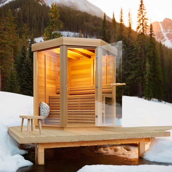 Pure Cube Trinity Sauna - Knotty Red Cedar