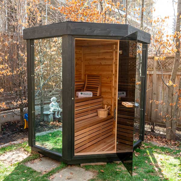 Pure Cube Trinity Sauna - Knotty Red Cedar